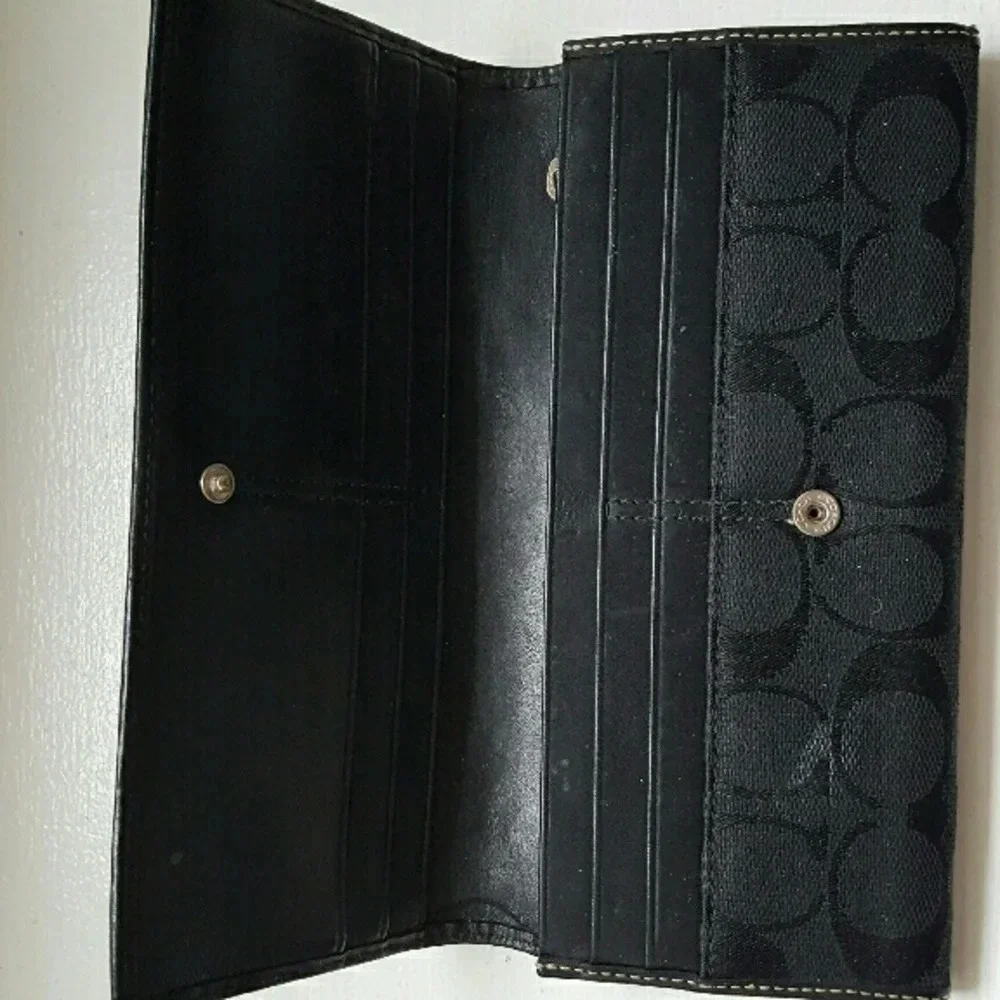 Coach black long wallet